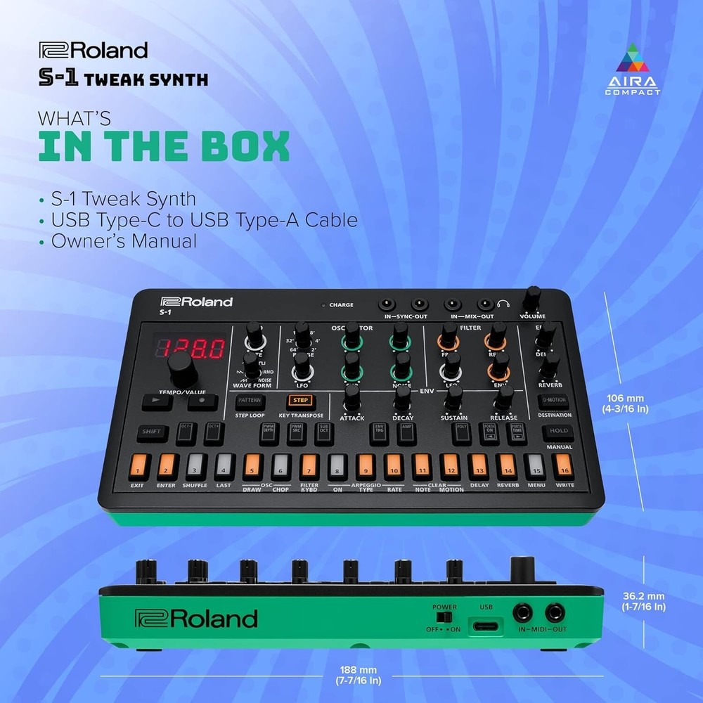 Roland S-1 Tweak Synth 305g Compact Polyphonic Sound Module Synthesizer New