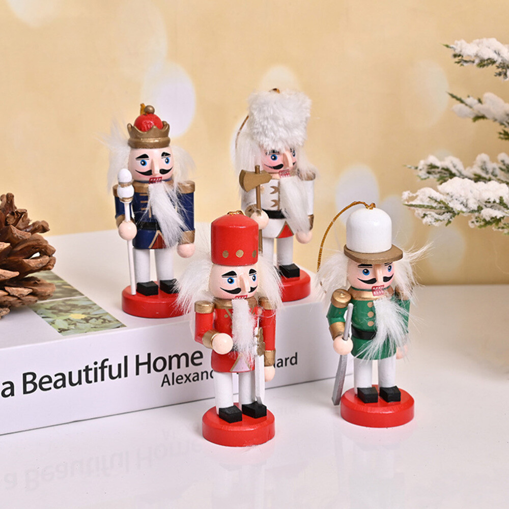 4PCS Christmas Tree Hanging Nutcrackers Figures Decorative Nutcrackers Pendants