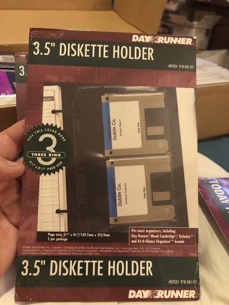 Day Runner Planner 88940 Refill PRO 3.5" Diskette Holder Franklin Mead 7 Ring