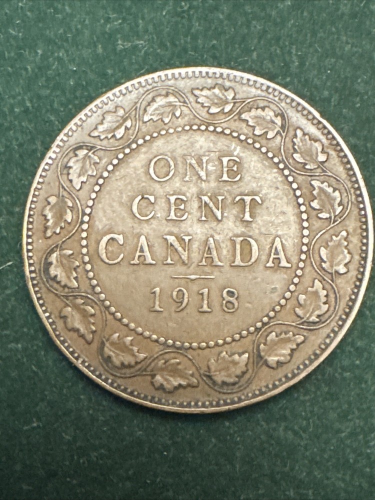 1918 CANADA 1 Cents Bronze Coin