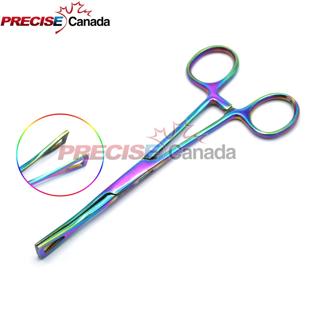 1 PC PENNINGTON FORCEPS 6-INCH UN-SLOTTED MULTI COLOR BODY PIERCING INSTRUMENTS