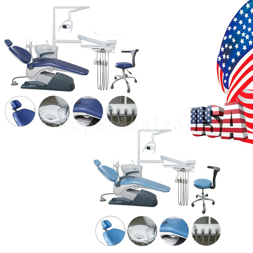 Dental Chair Unit PU Leather Computer Controlled DC Motor Stool Kit /Sterilizer