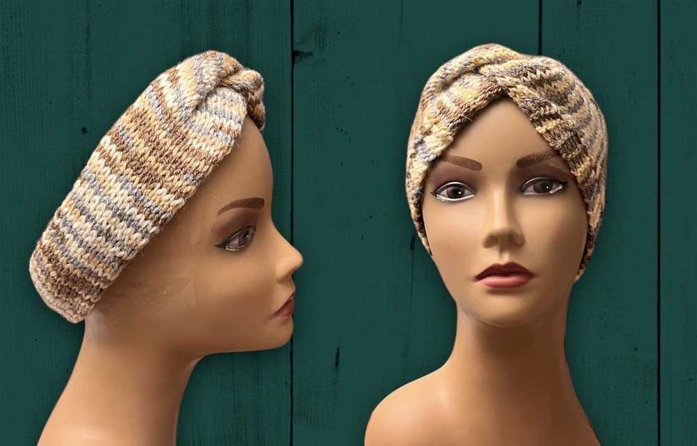 Camouflage twisted kintted headband