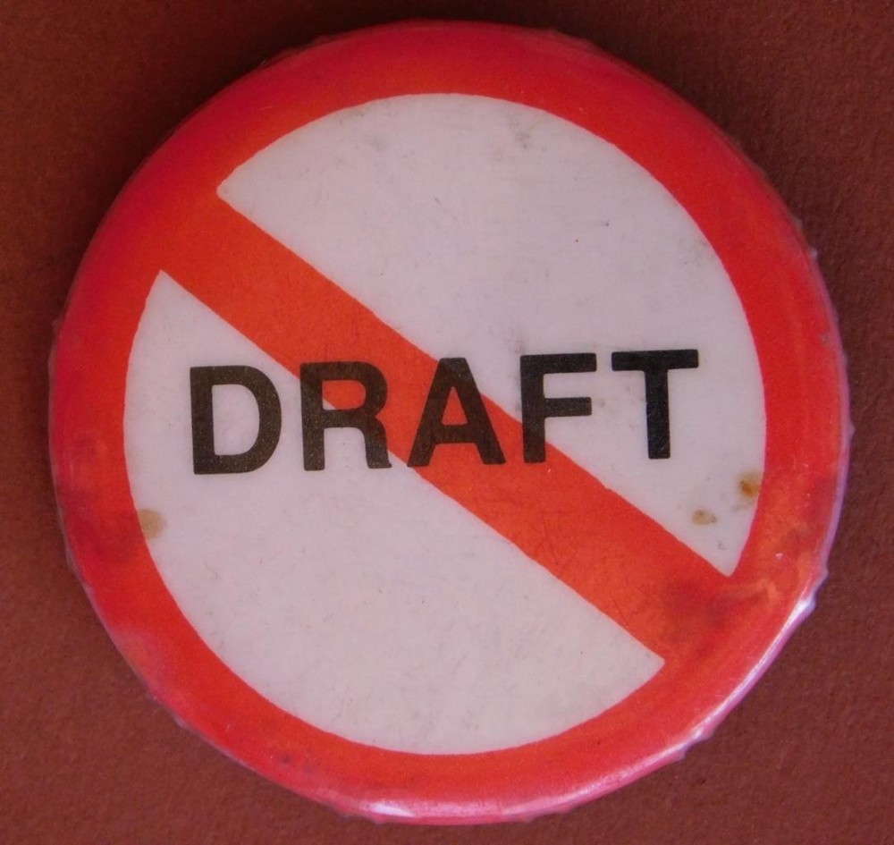 Vintage Protest Anti-Draft Celluloid Pin Back   Tray17-27
