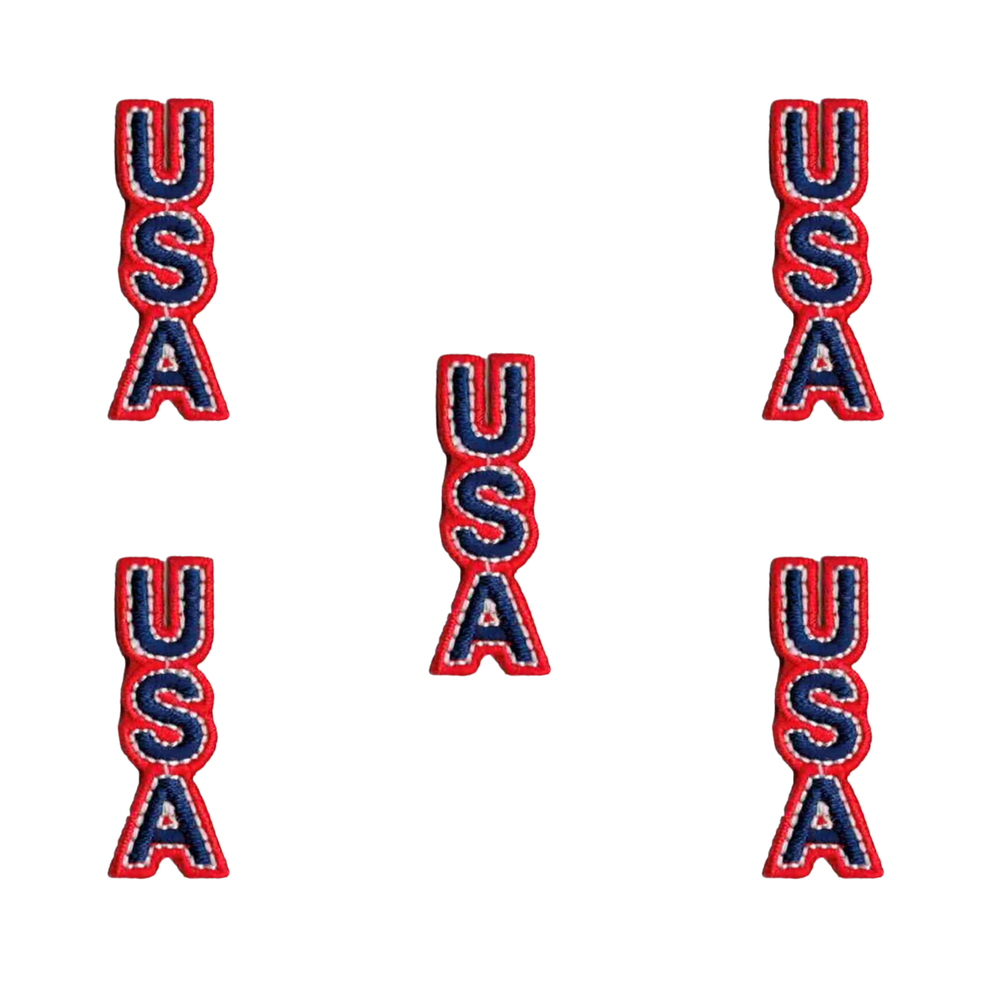 USA Vertical (5_Pack) Iron on Patch: Small