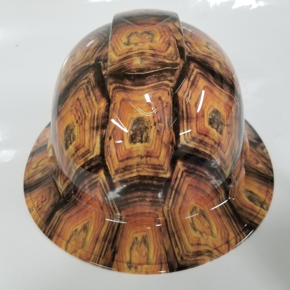 full brim hard hat custom hydro dipped IN SHELL HEAD ,TURTLE 🐢 SHELL TORTOISE