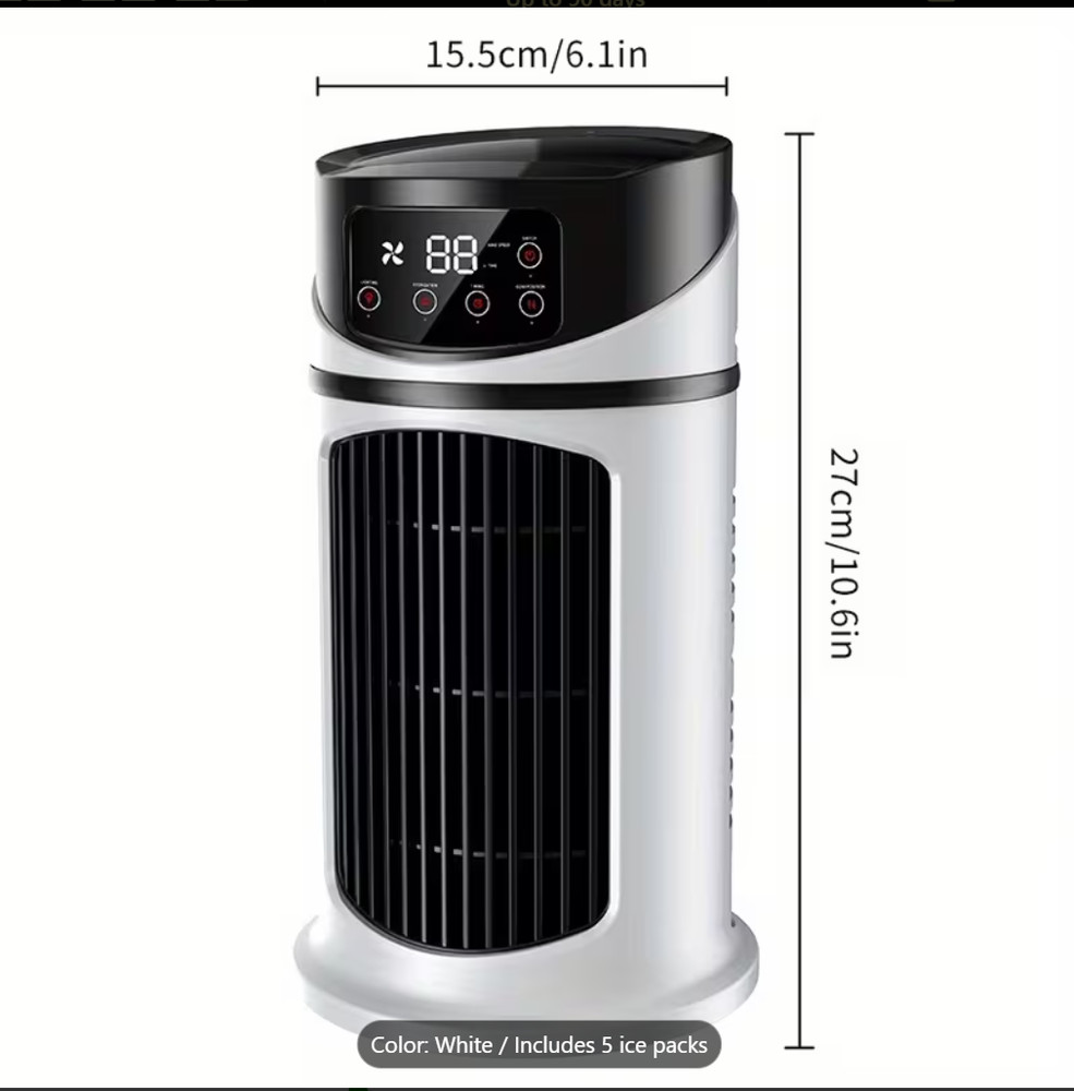 Conditioner & Humidifier Fan - 3-in-1 Mini Cooling System with Low Voltage