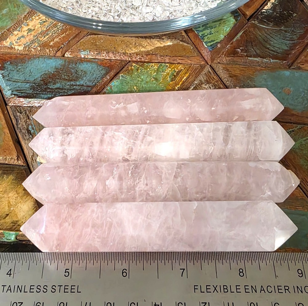 Double-Terminated Rose Quartz Wands