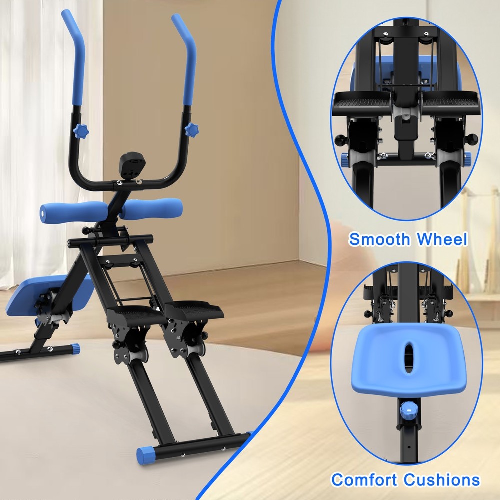 Modern Multifunctional 2-In-1 Stair Stepper And Ab Workout Machine Blue
