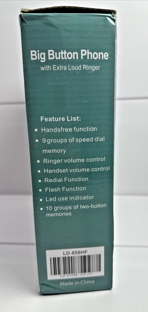 New Big Button Phone with Extra Loud Ringer Elderly Visually Impaired