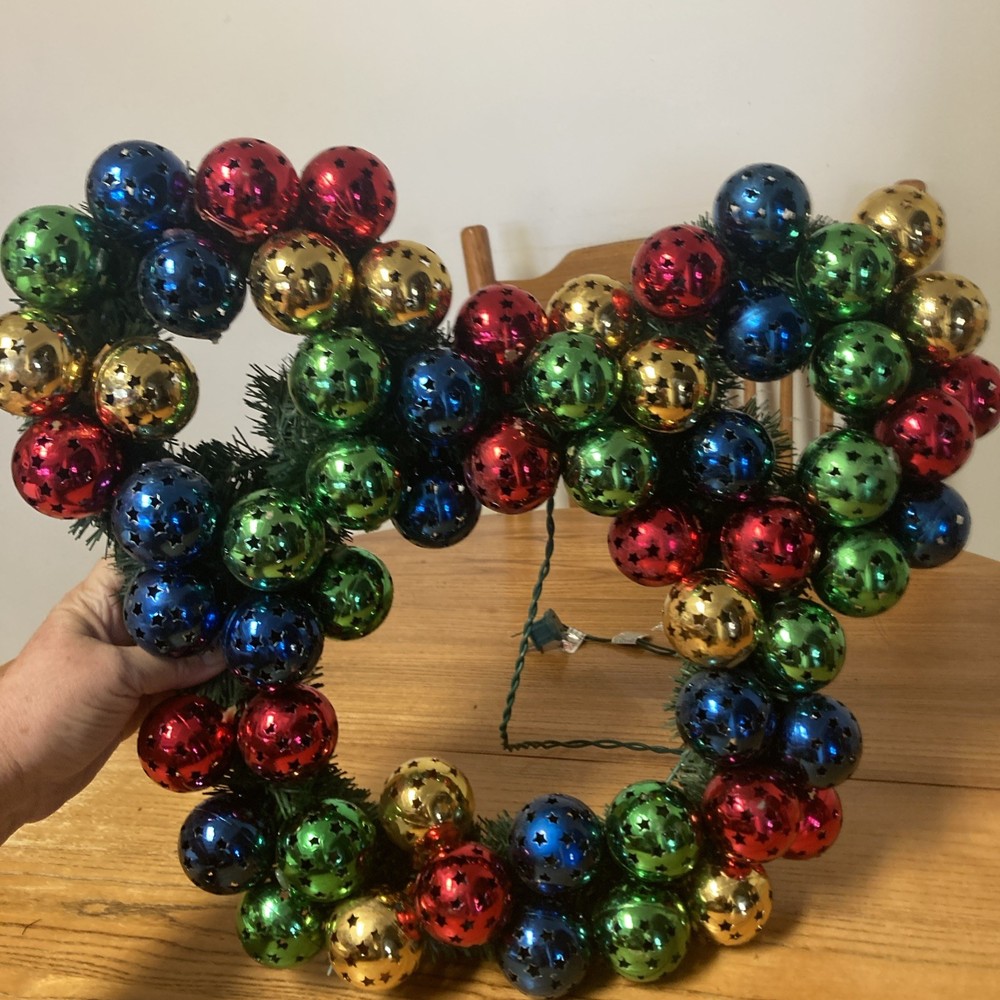 Disney Mickey Mouse Wreath with MultiColor ornaments used
