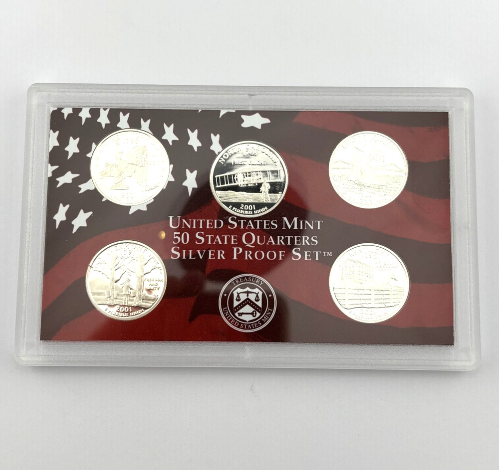 2001 50 State Quarters US Mint Silver Proof Set
