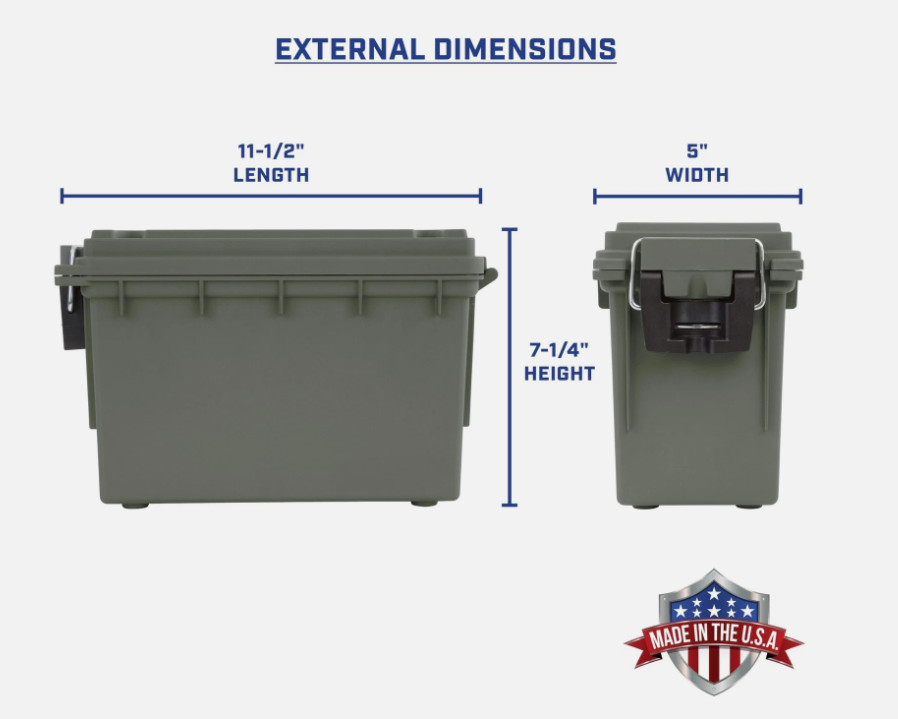 12626 Ammo Storage Box Stackable .30 Cal Field Boxes Water and Dust Resistant...