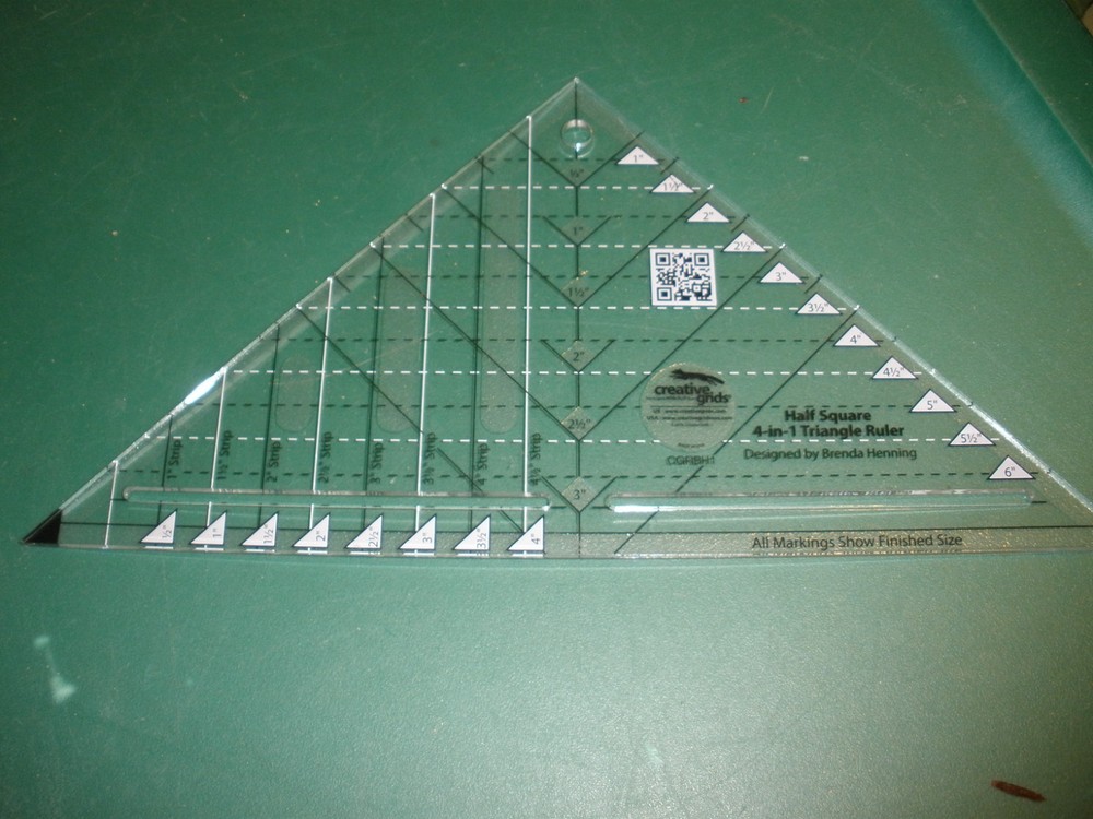 Creative Grids Half-Square 4-in-1 Triangle Quilt Ruler # CGRBH1