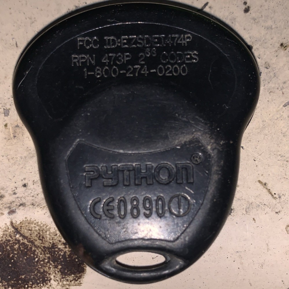 Python 473P Car Alarm Remote Replacement 3 Button Key Fob - 1 Remote