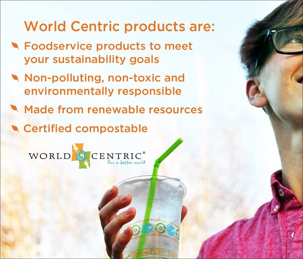World Centric CPLA Hot Cup Lid, 8 oz., White | 1000/Cas