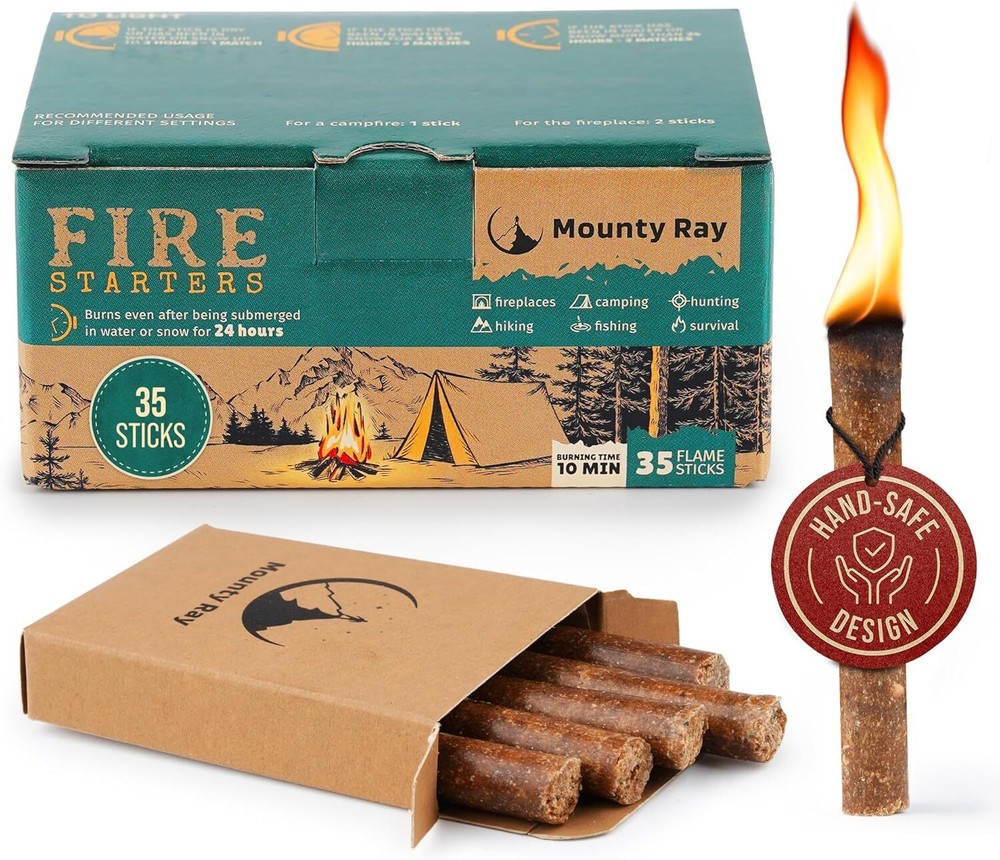 Fire Starter 35 pcs - Waterproof Fire Starter Sticks for Emergency Survival Kit