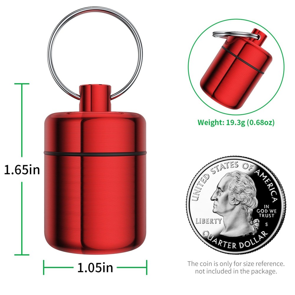 Ear Plug Carrying Case Keychain(2 Pack) Small Waterproof Metal Earplug