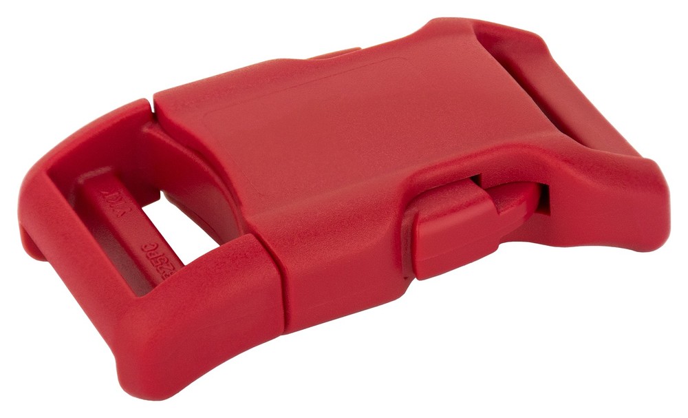 1 Inch Red YKK Contoured Side Release Plastic Buckle, 25 Pack
