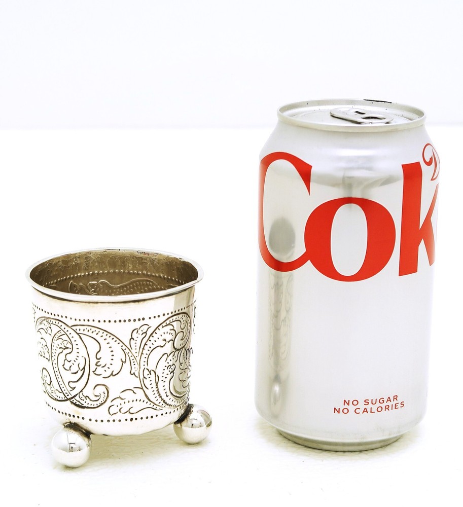 Trondheim Norway Solid Silver Cup Three Ball Feet Marked CR Dated 1762