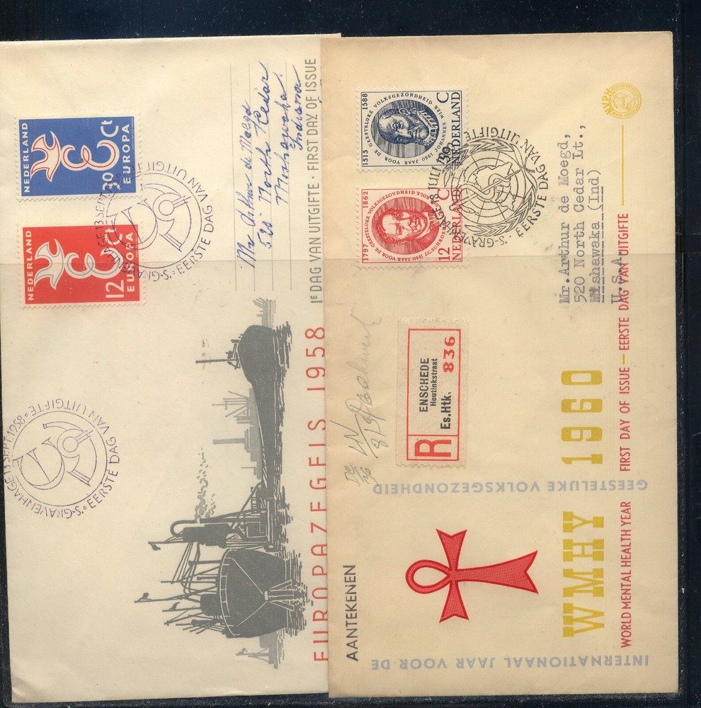 Netherlands   383-84  and 375-76  cachet 2   first day  covers