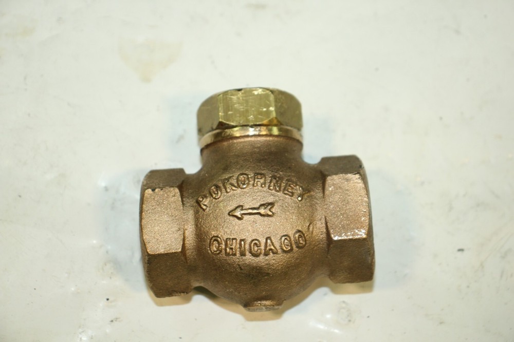 Pokorney 1" Brass Swing Check Gate Valve