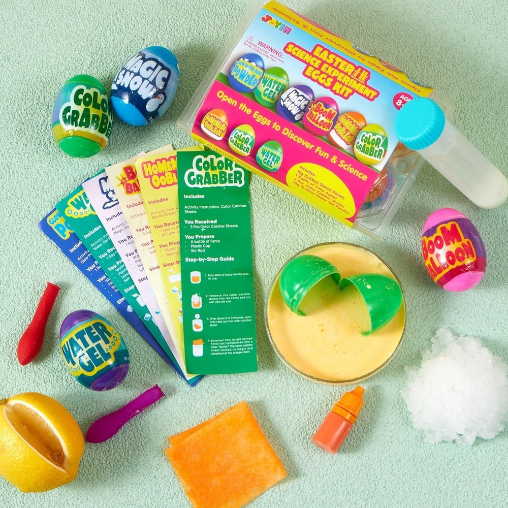 6 Prefilled Easter Eggs with Science Toys - Fun Educational STEM Activity