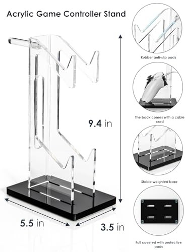 Headset and Controller Stand, Space-Saving 2 Tier 2 Tier-without lights Black