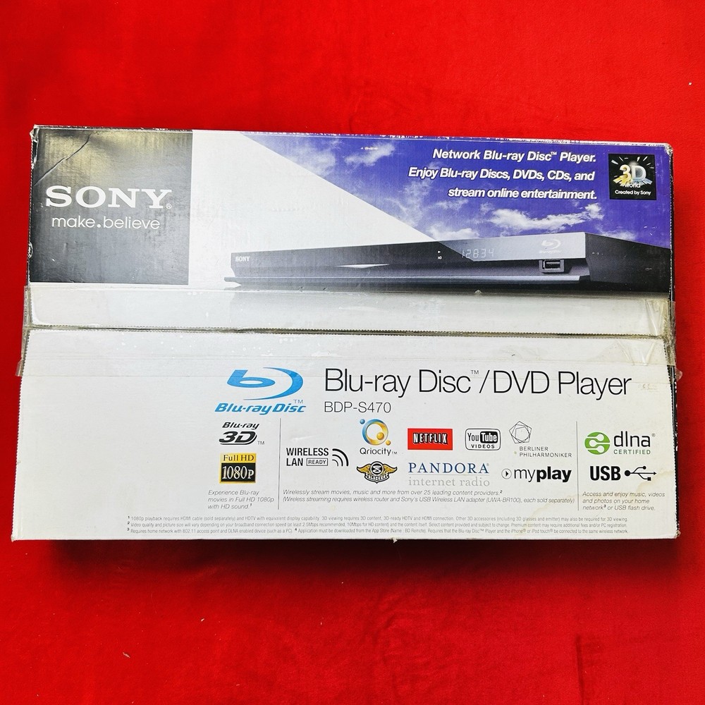 SONY- Blue Ray, DISC/DVD Player- BDP-S470, Black, with remote New