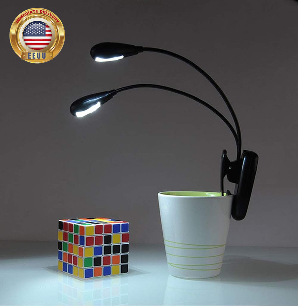 Double-Head Clip Light/Reading Light/Night Light Clip for Table, Headboard and C