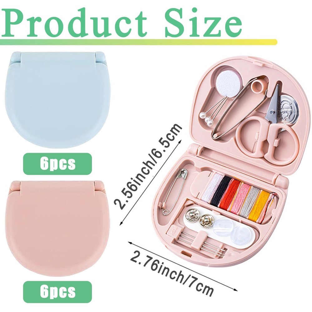 12 Pack Mini Sewing Kits, Compact Travel Emergency Sewing Set with Threads, S...
