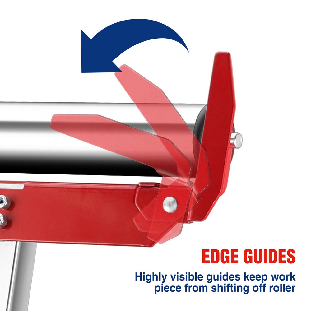 WORKPRO 2-Pack Folding Roller Stand Sawhorse 250 Lbs Load MAX Height Adjustable