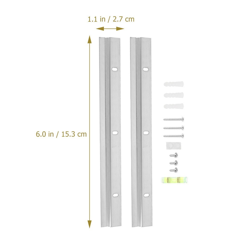 2 Sets Wall Mounting Interlocking Brackets Mirror Hanging Hardware