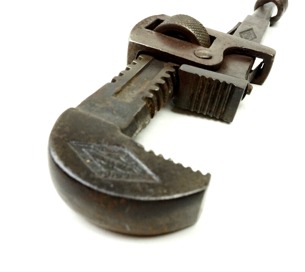 Genuine Stillson Pipe Wrench Missing Wood Handle USA Vintage