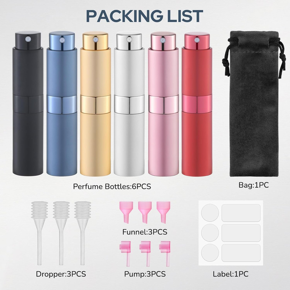 Travel Perfume Bottle Refillable - Cologne Spray Atomizer Mini - Empty Travel Si