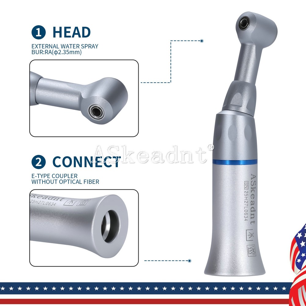ASkeadnt Dental Low Slow Speed Push Button Contra Angle Handpiece E-type