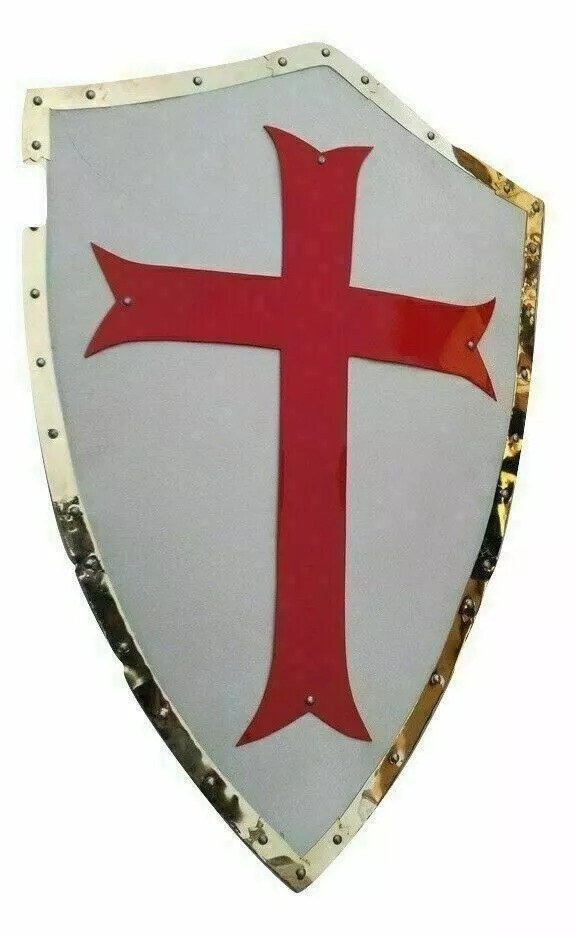 28" Medieval Templar Heater Shield Crusader Protector And Role Play Shield