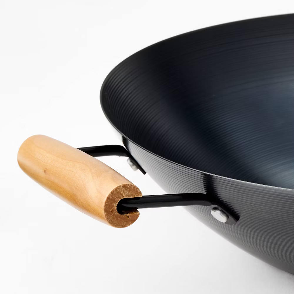 13.5" Carbon Steel Wok Dark Gray - Figmint