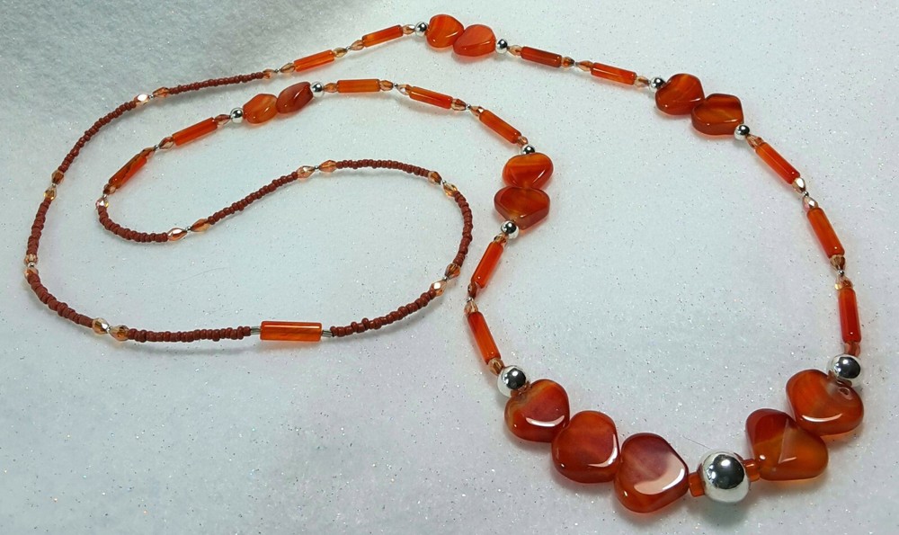 Carnelian Sterling silver, crystal artisan handcrafted gemstones