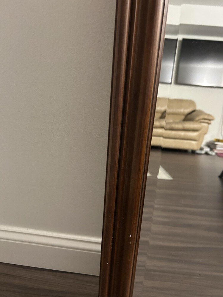 LEXINGTON Cherry Traditional Pediment Beveled Wall Mirror