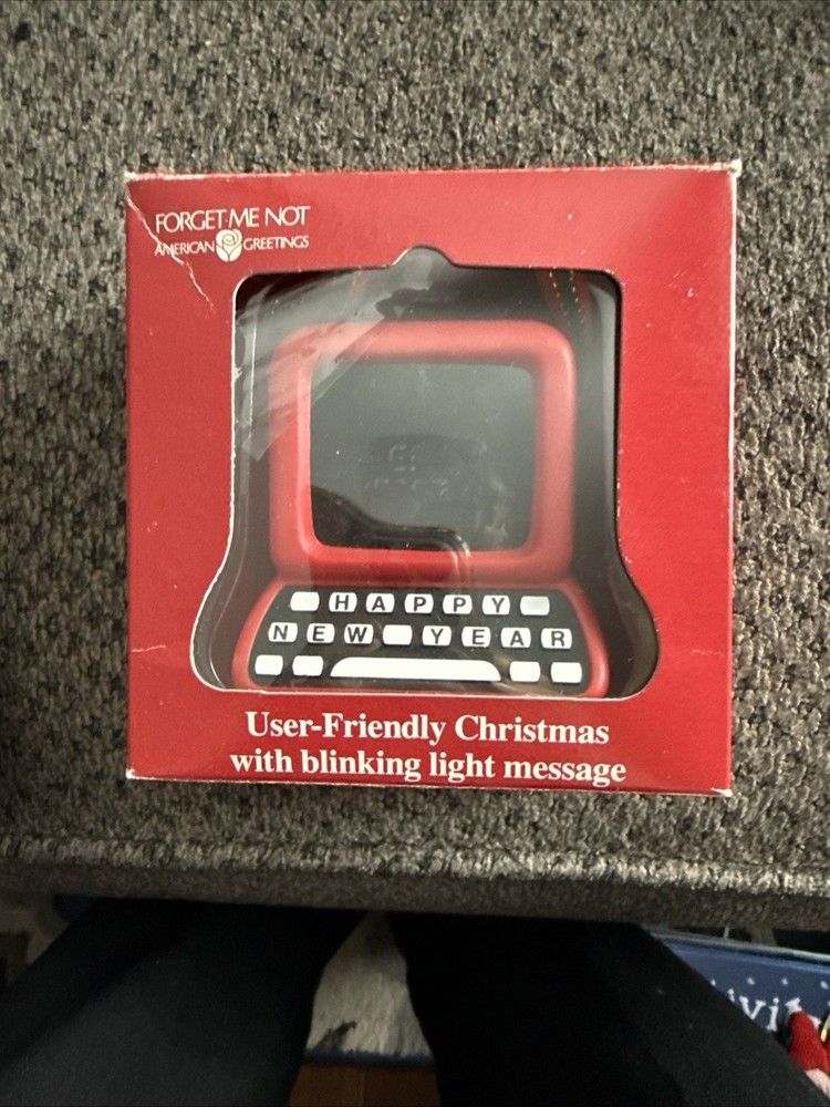 American Greetings User-Friendly Christmas W/ Blinking Light Message EUC Clean