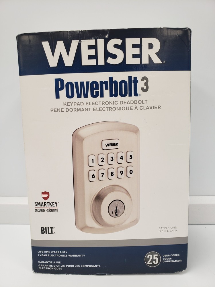 (86668-6) Weiser Powerbolt 3 Keypad Electronic Deadbolt
