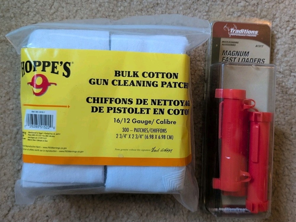 muzzleloader black powder accessories lot Fast Loaders Cleaning Patches