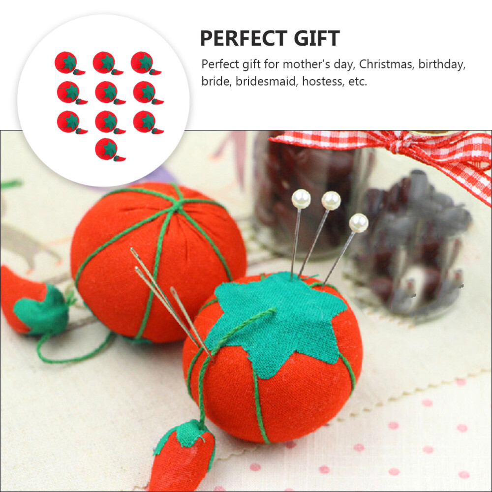 10Pcs Handcraft Tool Tomato Shaped Cushion for Sewing