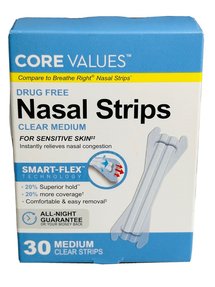 Breathe Right Clear Nasal Strips, Small/Medium - 30 Count