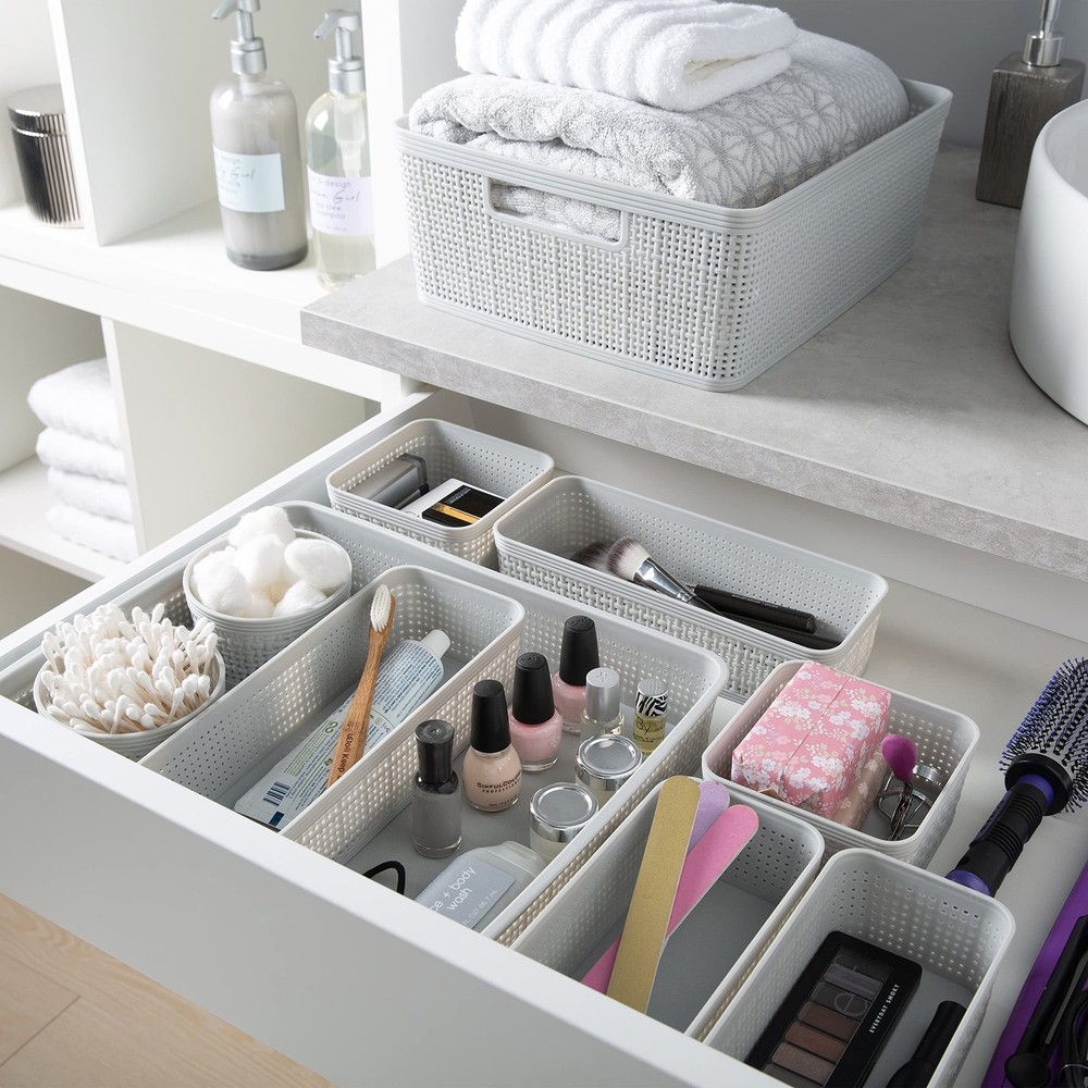 Simplify 10 Piece Organizing Set | Multiple Size Bins | Multipurpose | Office...