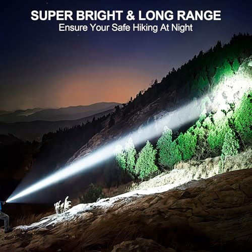 Flashlights High Lumens Rechargeable, Super Bright Long Range Small 2 Blue
