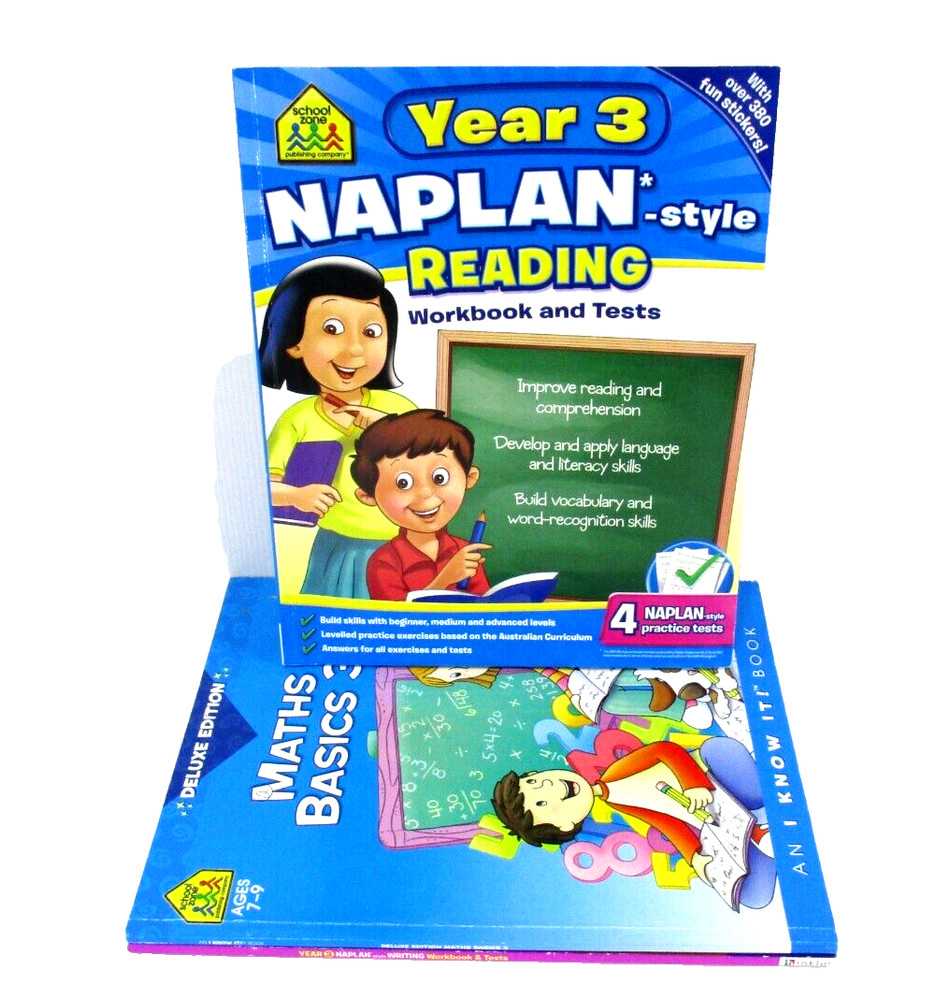 Maths Basics 3 Naplan Writing Naplan Reading Complete with Stickers Educational