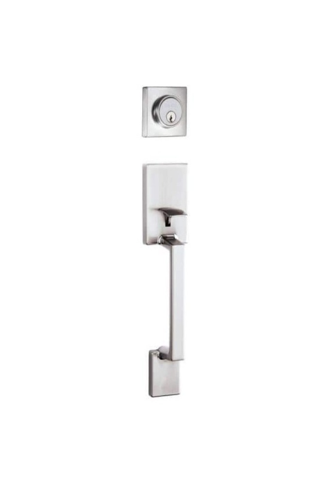 NEW TOLEDO Single Cylinder Lugo Low Profile Satin Nickle Door Handleset