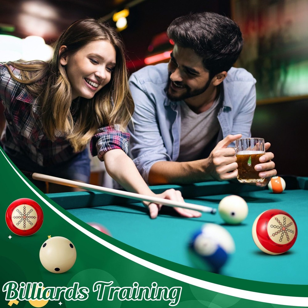 2 Pcs Billiards Cue Ball with Dots Practice Training Artifact Regulation Size...